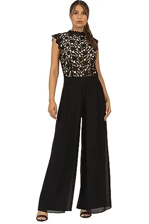 Apart APART Overall im Materialmix aus plastischer Spitze, elastischer Ware und Chiffon, , 34