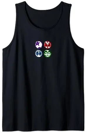 Kiss – Cartoon-Metallic-Logo Tank Top
