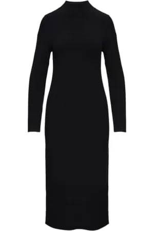 QS by s.Oliver Strick-Kleid mit Stehkragen schwarz 42