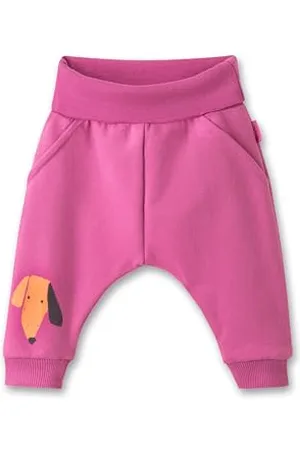 Sanetta Pure Mädchen-Sweathose Pink | Praktische und Bequeme Sweathose aus Bio-Baumwolle für Mädchen. Baby Bekleidung 074