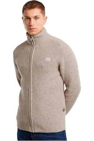 G-Star Herren Double Collar Knitted Sweater Jacke, , XL