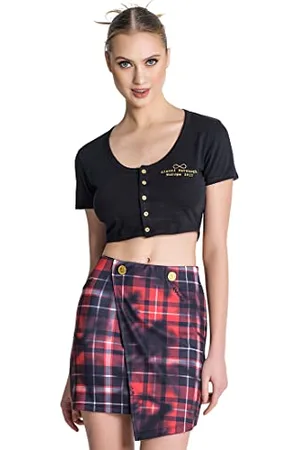 Gianni Kavanagh Damen Black Attitude Top T-Shirt, , Medium