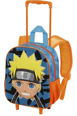 Naruto Happy-Kleiner 3D Rucksack mit Rädern, Blau, 26 x 34 cm, Kapazität 12,5 L