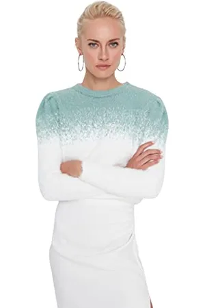 Trendyol Damen Pullover Mit Rundhalsausschnitt Und Farbverlauf Sweatshirt, , S EU
