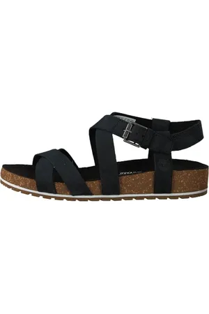 Timberland Damen Malibu Waves Ankle Sandalen, Schwarz (Jet Black Naturebuck 015), 38 EU
