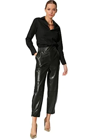 Trendyol Schwarze künstliche Lederhose, , 40