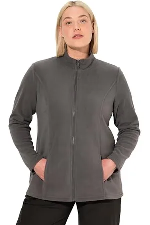 Ulla Popken Damen Fleecejacke, Baukastensystem, Innenjacke, Stehkragen, , 42-44 EU
