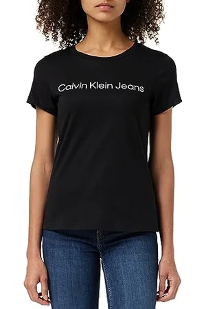 Calvin Klein Jeans CORE INSTIT LOGO SLIM FIT TEE Kurzarm T-Shirts Damen, , XXL