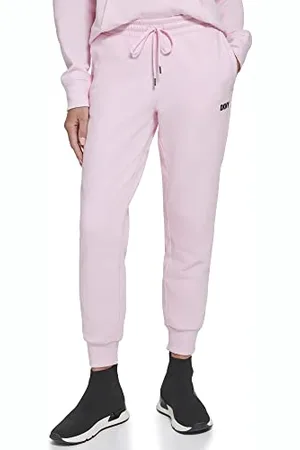 DKNY Damen Sport Metallic Stripe Logo Fleece Sweatpant Trainingshose, , M