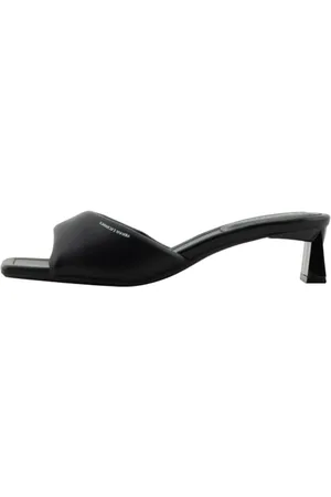 Armani Exchange Damen Dalia, Soft Band,Small Logo Heeled Sandal, Black, 38 EU