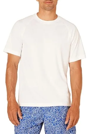 Amazon Herren Schmal Geschnittenes, Kurzärmeliges, Schnelltrocknendes UPF 50-Bade-T-Shirt, , XL