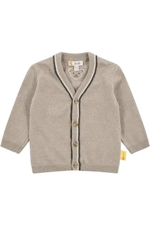 Steiff Strickjacke EU Größe 92 , Jungen Strick-Jacke, Babyjacke mit Knopfleiste für leichtes Anziehen, warme und Bequeme Strickjacke, waschmaschinenfest
