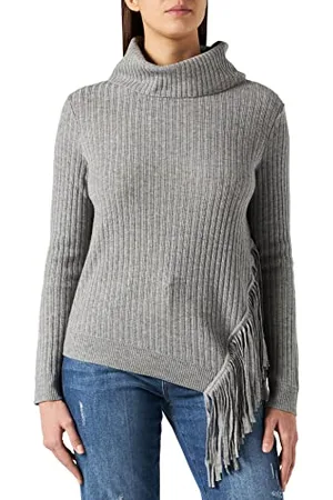 Gerry Weber Damen Pullover mit Fransendetail Langarm unifarben 36