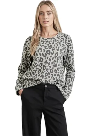 Street one Damen A303053 Sweatshirt mit Leo-Muster,Mehrfarbig, 38