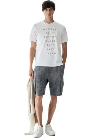 LTB Herren T-Shirt Doneye Lockere Passform - Baumwolle in Weiß - Größe S