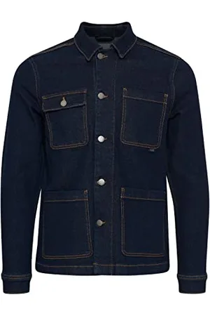 Casual Friday CFJerslev raw denim jacket Herren Jeansjacke Denim Übergangsjacke Jeansjacke mit auffälligen nähten ungewaschen Regular Fit, Größe:2XL, Farbe:
