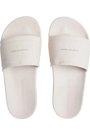 Calvin Klein Jeans Damen Badeschuhe Slide Badelatschen, Beige (Whisper Pink/Eggshell), 38