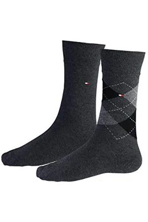 Tommy Hilfiger Herrensocken Doppelpack Rautenmuster /schwarz Größe 43-46