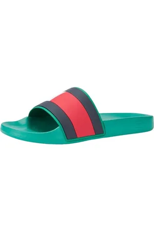 Tommy Hilfiger Herren Badeschuhe Rubber TH Flag Pool Slide Badelatschen, Grün (Olympic Green), 43
