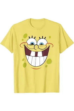 Spongebob Kinder Unisex-Erwachsene und Kinder T-Shirt Cartoon-Novelty, SpongeBob Smile Face Small Kurzarm Klassisch Sommer 1 Count 0 Taschen dehnbar Cartoon-Muster, leuchtendes
