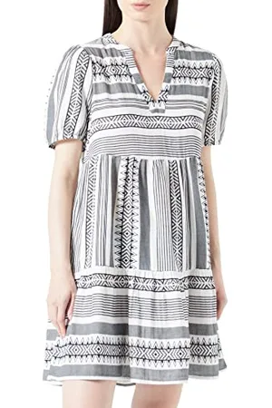 ONLY Damen ONLNORA S/S Loose Dress PTM Sommerkleid, Black/AOP:New Partisan, S
