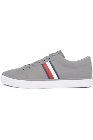 Tommy Hilfiger Herren Vulcanized Sneaker Core Stripes Mesh Low Top, Grau (Universal Grey), 43