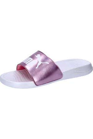 PUMA Unisex Popcat 20 GirlPower Slide Sandal, Passionfruit White, 46 EU