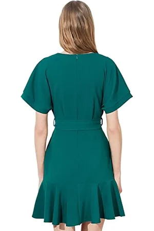 Trendyol Damen Mini Ruffle Hem Regular Fit Woven Dress Kleid, , 66
