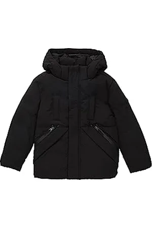 TOM TAILOR Jungen 1038482 Winter Parka mit Abnehmbarer Kapuze, 29999-Black, 128/134