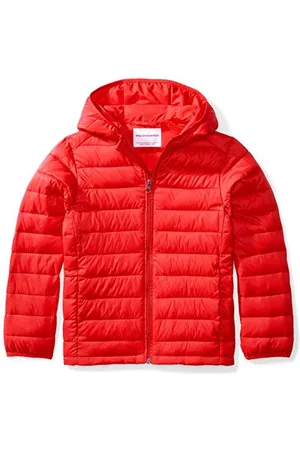 Amazon Jungen Leichte, Wasserabweisende, verstaubare Kapuzenjacke, , 8 Jahre