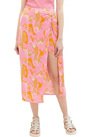 TOM TAILOR Damen 1036621 Rock mit Schlitz & Muster, 31704-Abstract Pink Print, S