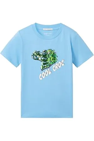 TOM TAILOR Jungen Kinder T-Shirt mit Dino-Print, japanese sky, 92/98
