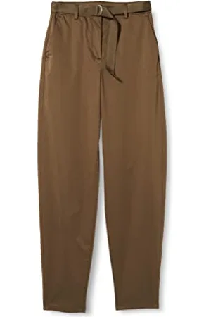 Tommy Hilfiger Damen Tapered Chinohose aus Baumwollsatin Hose, , 34 W