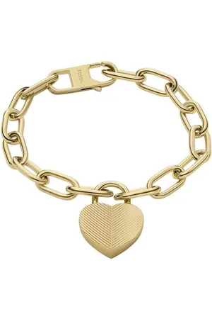 Fossil Damenarmband Harlow Linear Texture Heart Edelstahl goldfarben, JF04658710