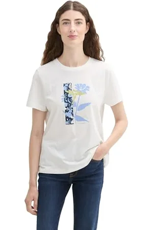 TOM TAILOR Damen T-Shirt aus Bio-Baumwolle mit Print, , S