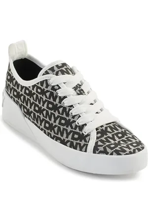 DKNY Damen Mar-Lace Up Sneakers Sneaker, White/Black, 39 EU