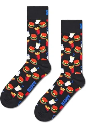 Happy Socks Lustige Hamburger Socken – farbenfrohe Baumwollsocken für Männer und Frauen