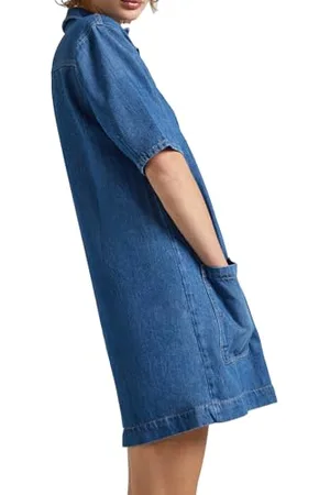Pepe Jeans Damen Davina Kleid, Blau (Denim), XXS