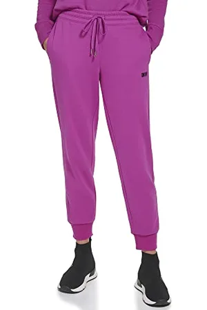 DKNY Damen Sport Metallic Stripe Logo Fleece Sweatpant Trainingshose, Wilder Astor, S