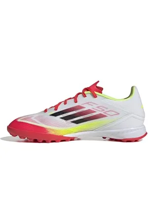 adidas Unisex F50 League Football Boots Turf Fußballschuhe, Cloud White/Core Black/Solar Yellow