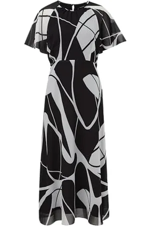 Comma, Maxi Chiffonkleid mit Allover Print