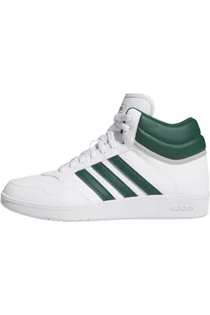 adidas Unisex Hoops 4.0 MID Shoes Schuhe, FTWR White/Collegiate Green/Grey Two