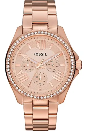 Fossil Uhr für Damen Cecile, QuarzMultifunktionswerk, 40mm Rose Gold Edelstahlgehäuse mit Edelstahlarmband, AM4483