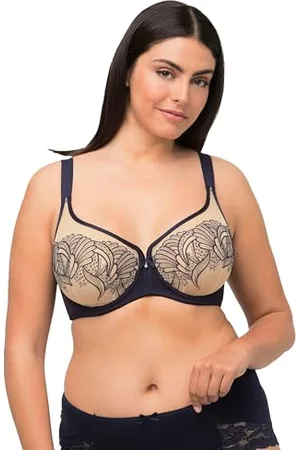 Ulla Popken Damen, große Größen, Wire-Bra, Lace, 2-Tone