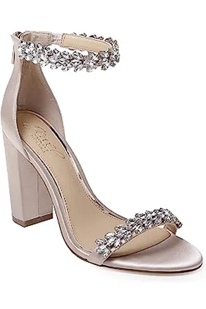 Badgley Mischka Damen Mayra Sandalen mit Absatz, Champagner-Satin, 39 EU