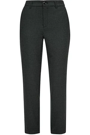 QS by s.Oliver Damen 7/8 Hose kariert Green, 48
