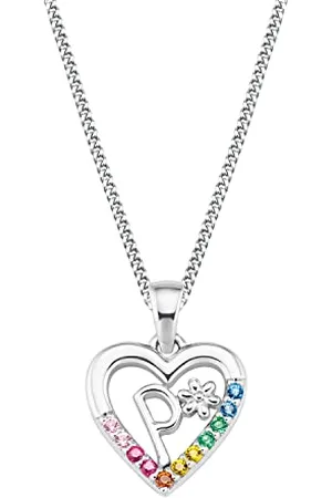 Prinzessin Lillifee Kette mit Anhänger 925 Sterling Silber Mädchen Kinder Halsschmuck, mit Zirkonia synth., 35+3 cm, Silber, P, Kommt in Schmuck Geschenk Box, 2027890