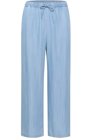 Part Two Damen Womens Culotte Pants Cropped Length Wide Legs Drawstring Waist Hose,