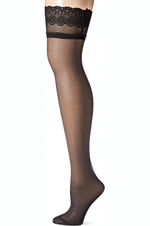 Dim Halterlose Strümpfe Up Sexy Nude Damen x1, Black, S