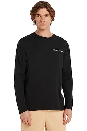 Tommy Hilfiger Herren Langarmshirt Linear Chest L/S Baumwolle, (Black), M